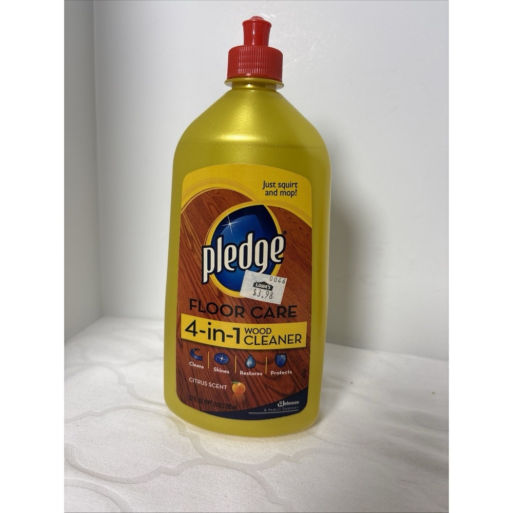 Pledge 4 in 1 Wood Floor Care Cleaner Squirt Mop Hardwood Citrus Discontinued